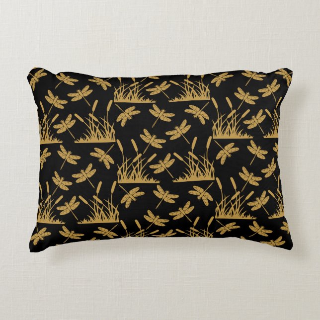 Dragonfly Patterned Decor Decorative Cushion (Front)