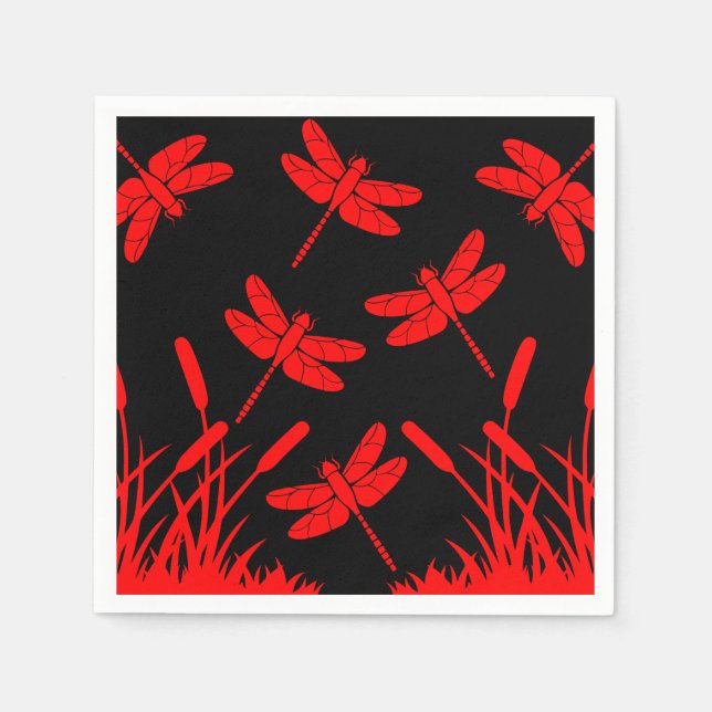 Dragonfly Patterned Decor Napkin (Front)