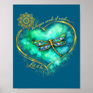 Dragonfly peace meditation soul whisper words of a poster