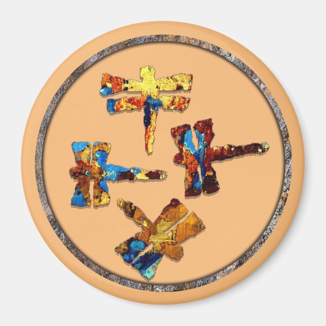 Dragonfly Petroglyphs Magnet (Front)