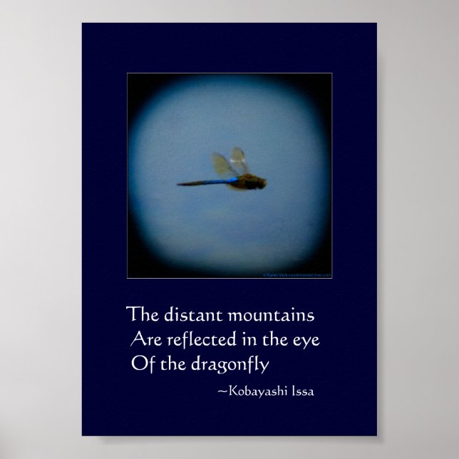 Dragonfly photo with haiku print poster (Front)