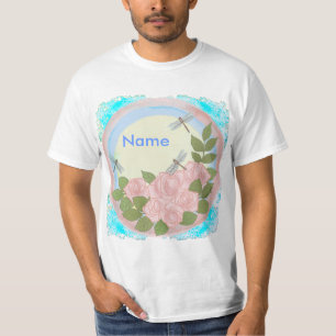 Dragonfly Pink Roses T-Shirt