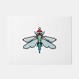 Dragonfly Pixelated Christmas - Funny Dragonfly Doormat