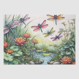 Dragonfly Pond Lili pads Dragonflies Tissue Paper