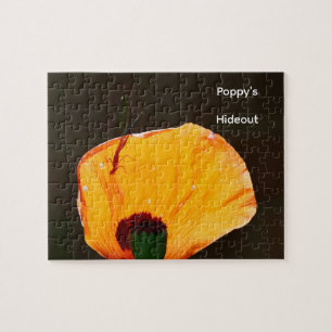 Dragonfly Poppy Silhouette Photo Personal Jigsaw Puzzle