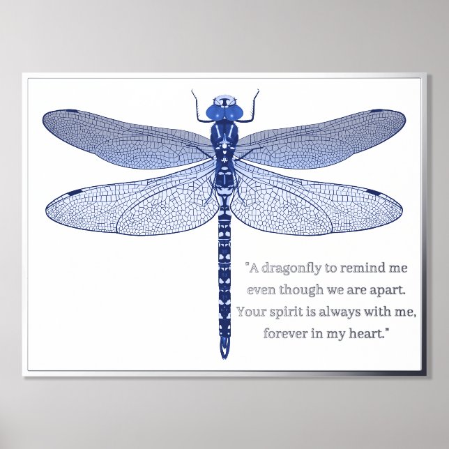 Dragonfly Print with Foil Quote Poster (Front)