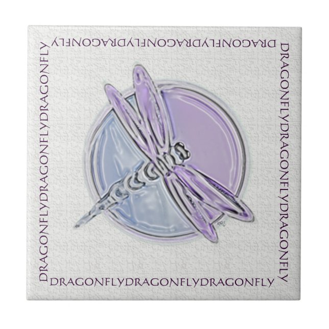 Dragonfly Purple Blue Symbol Tile (Front)