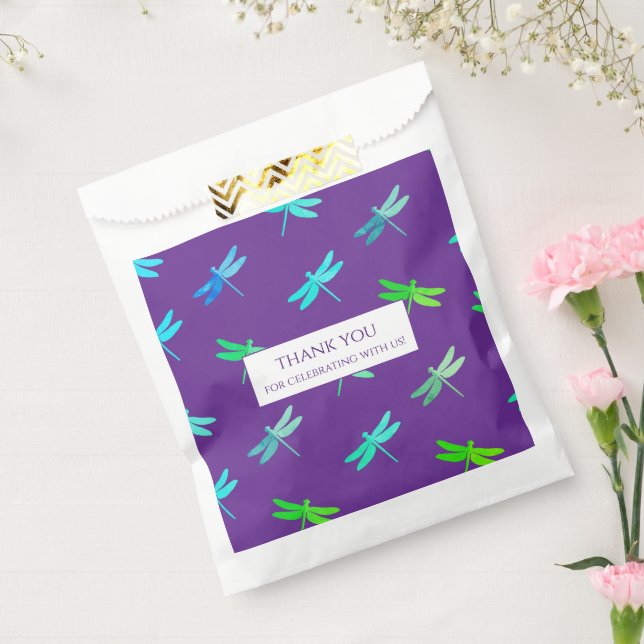 Dragonfly Purple Bright Boy Birthday  Favour Bags