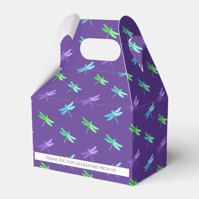 Dragonfly Purple Bright Boy Birthday  Favour Box (Front Side)