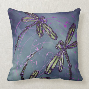 Dragonfly Purple Night Flit Cushion