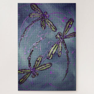Dragonfly Purple Night Flit Jigsaw Puzzle