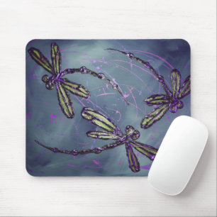 Dragonfly Purple Night Flit Mouse Mat