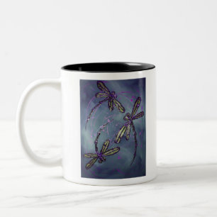 Dragonfly Purple Night Flit Two-Tone Coffee Mug