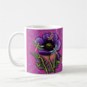 Dragonfly purple Poppy Coffee Mug