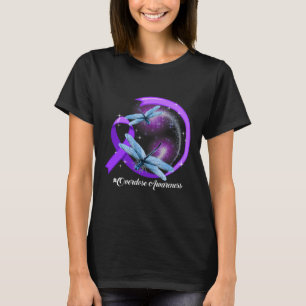 Dragonfly Purple Ribbon Overdose Awareness 2 T-Shirt