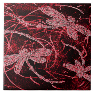 Dragonfly Red Haze Tile