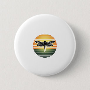 Dragonfly Retro (3) 6 Cm Round Badge