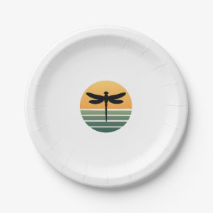 Dragonfly Retro (4) Paper Plate