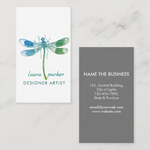 Dragonfly Retro Vintage Good luck Tattoo Business Card