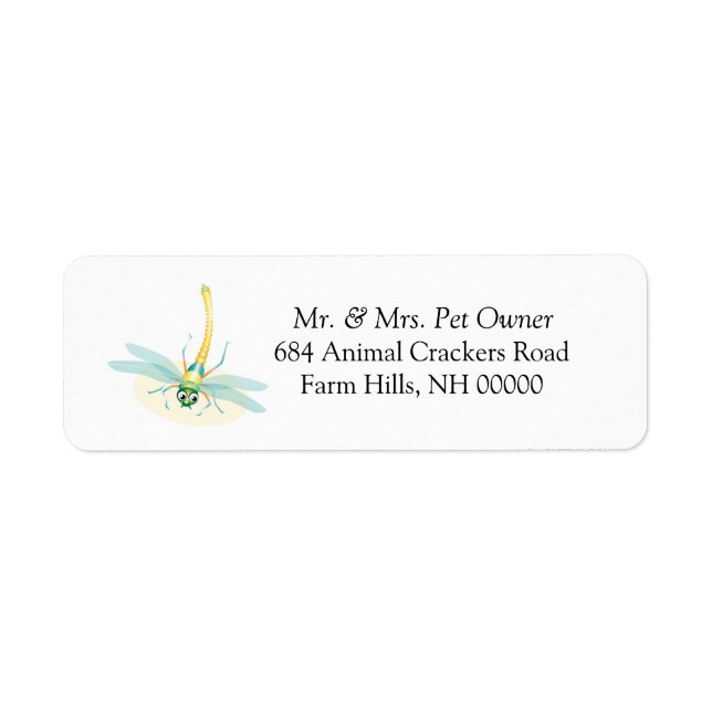Dragonfly Return Address Labels Stickers (Front)