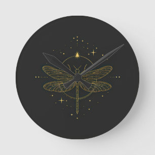 Dragonfly Round Clock