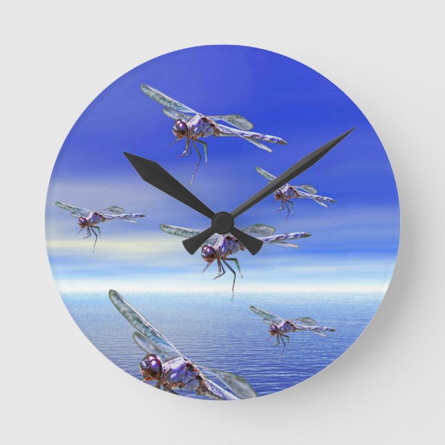 Dragonfly Round Clock (Front)
