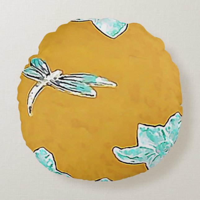 Dragonfly Round Cushion (Front)