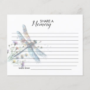 Dragonfly Share a Memory, Simple Funeral Card