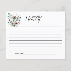 Dragonfly Share a Memory, Simple Funeral Card