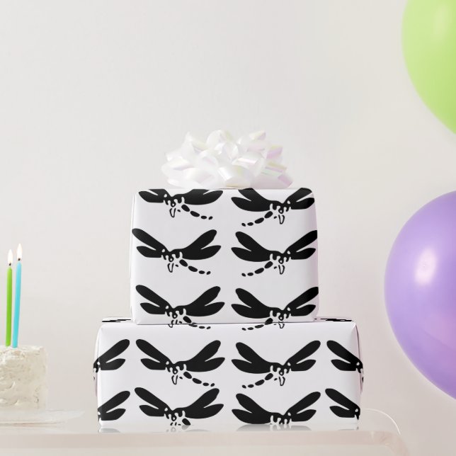 Dragonfly silhouette nature insect Art  Wrapping Paper (Party Gifts)