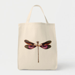 Dragonfly - Silver, Gold, Purple and Black Tote Bag