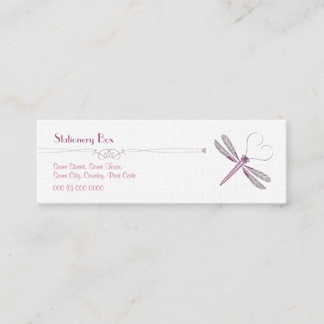 Dragonfly 'Skinny' Personal Calling Cards (Front)