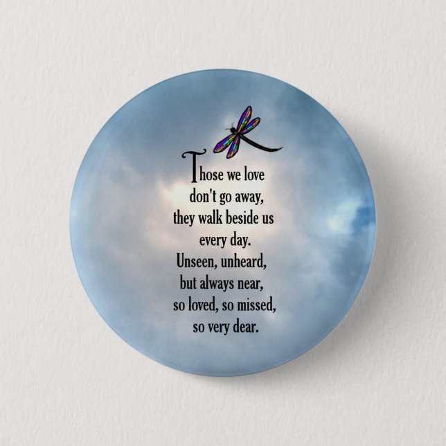 Dragonfly "So Loved" Poem 6 Cm Round Badge (Front)