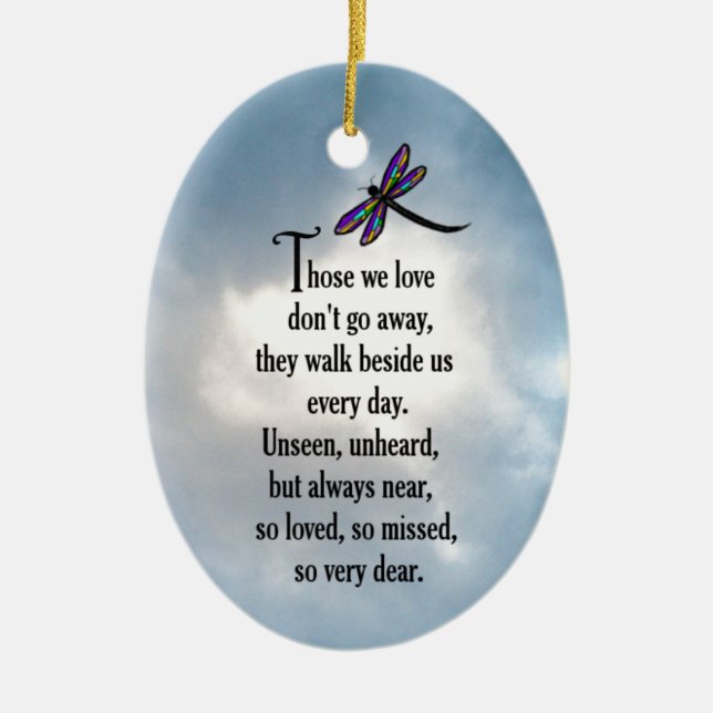 Dragonfly "So Loved" Poem Ceramic Tree Decoration (Front)