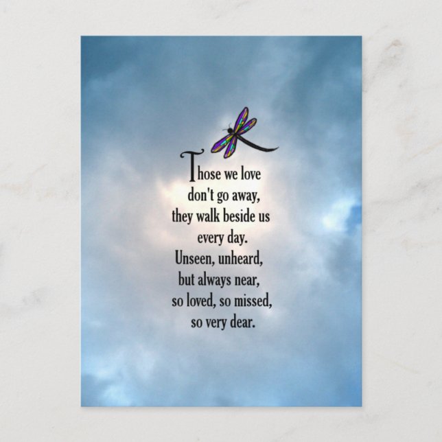 Dragonfly "So Loved" Poem Postcard (Front)