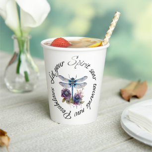 Dragonfly - spirit of new possibilities paper cups