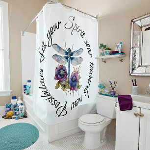 Dragonfly - spirit of new possibilities shower curtain