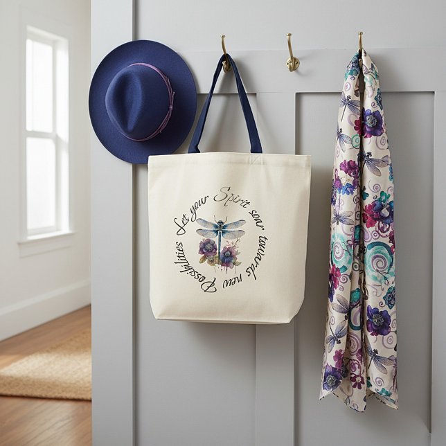 Dragonfly - spirit of new possibilities tote bag (Creator Uploaded)