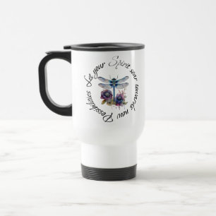 Dragonfly - spirit of new possibilities travel mug