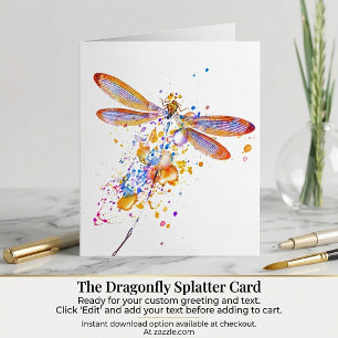 Dragonfly splatter card