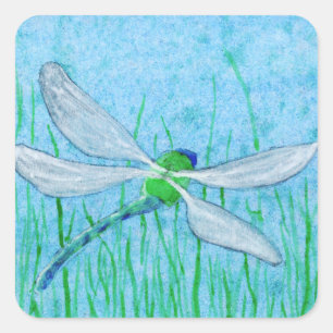 Dragonfly Square Sticker