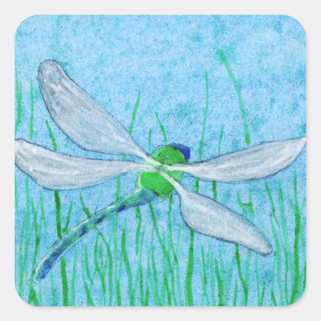 Dragonfly Square Sticker (Front)