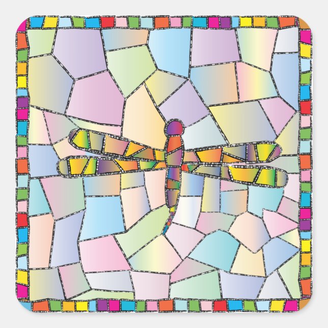 dragonfly square sticker (Front)