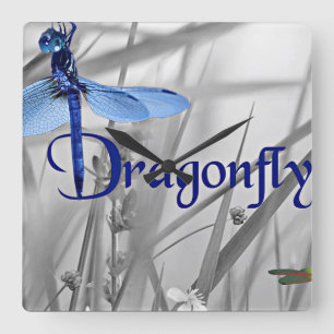 Dragonfly Square Wall Clock