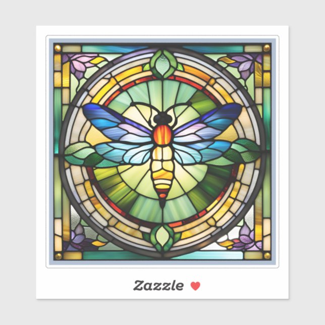 Dragonfly Stained Glass Sticker (Sheet)