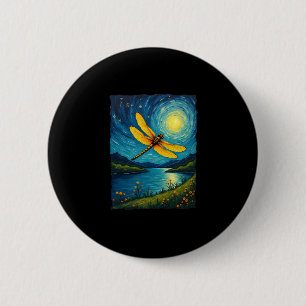 Dragonfly Starry Night (1) 6 Cm Round Badge