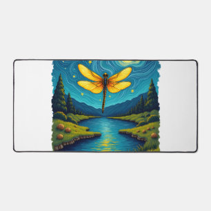 Dragonfly Starry Night (1) Desk Mat