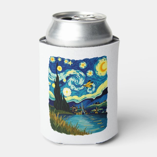Dragonfly Starry Night (3) Can Cooler (Can Front)