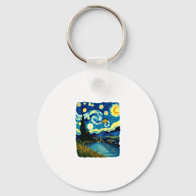 Dragonfly Starry Night (3) Key Ring (Front)