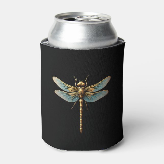 Dragonfly Steam Punk Insect Art Engineer Steampunk Can Cooler (Can Front)